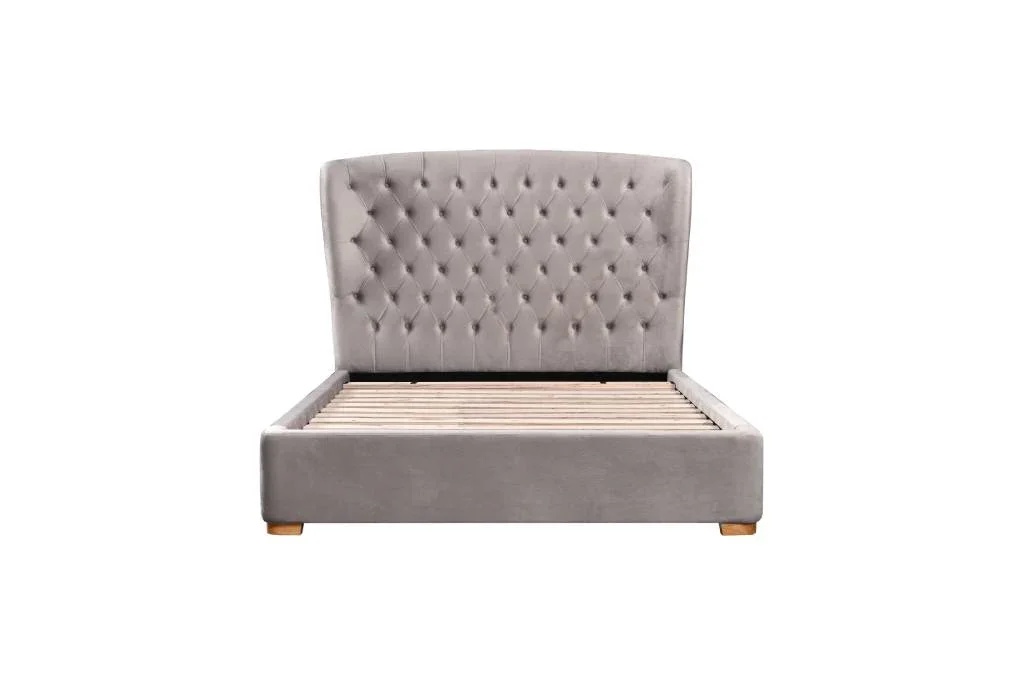 VI Rene Fabric Upholstered Tufted Buttoned Bed Frame - Double