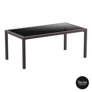 FL 9 Piece Tahiti Hospitality Outdoor Dining Table with Daytona Chair Set thumbnail 5