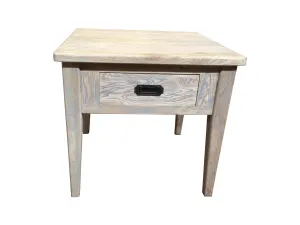 MF Hampton Solid Timber 1 Drawer Lamp Table thumbnail 1