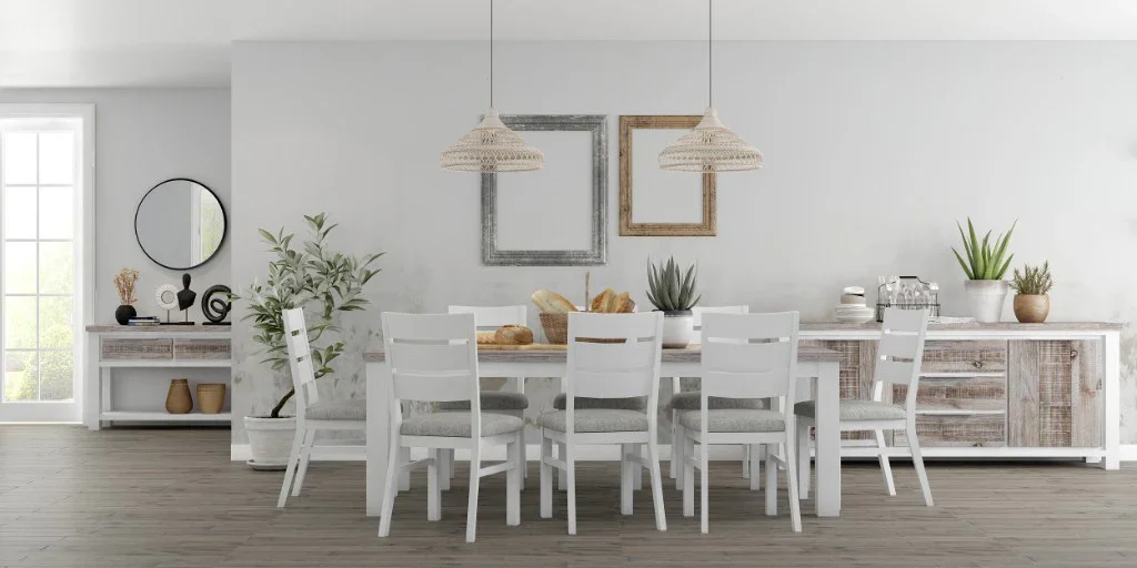 VI Homestead Solid Timber Fabric Seat Dining Chair