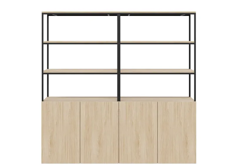 DD Banc Welded Framed 4 Door Cupboard with 2 Open Shelves
