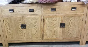 MF Oak Timber Buffet with Doors and Drawers thumbnail 6