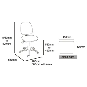 MA Ergo 300 Fabric Upholstered Low Back Task Chair thumbnail 3