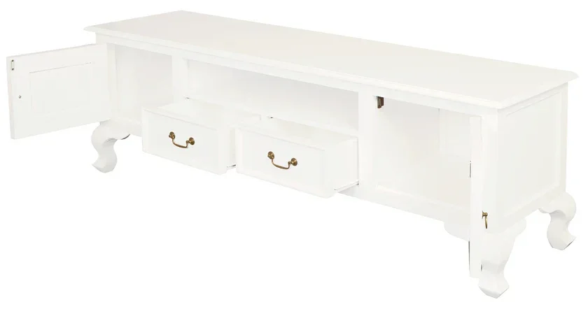 CT Queen Anne Solid Timber 2 Door 2 Drawer Entertainment Unit