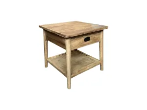 MF Tiffany Solid Timber 1 Drawer Lamp Table thumbnail 1