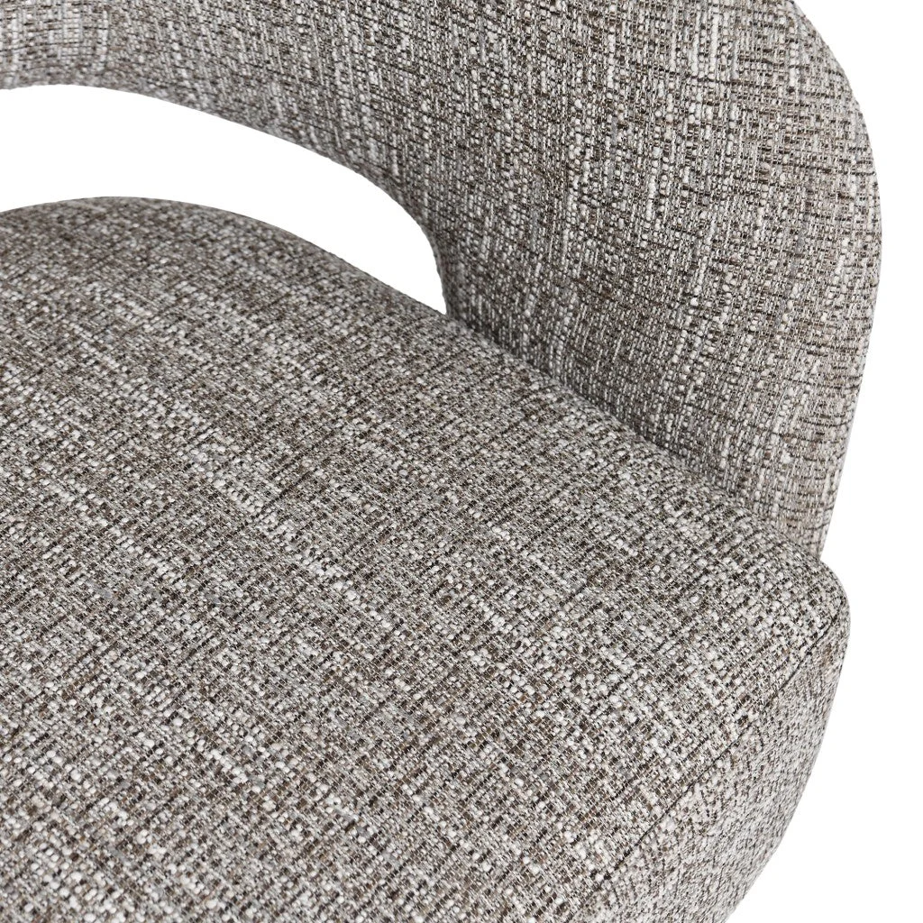 VI Bruno Fabric Upholstered Swivel Accent Chair - Chocolate and Almond