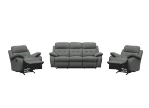 VI Cosmic 3 Seater Leather Recliner Lounge with 2 Single Recliners thumbnail 1