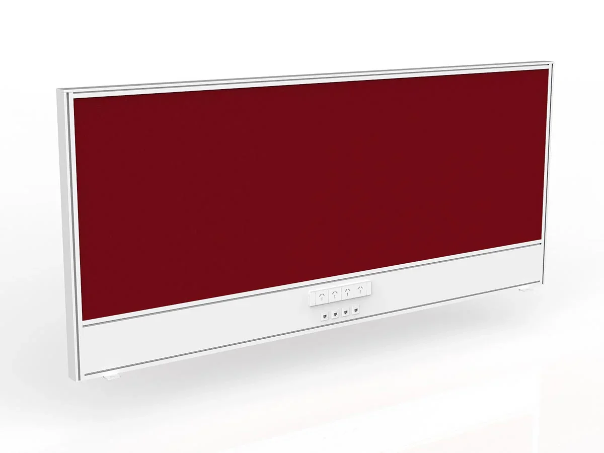 OL Studio Screen with Ducting for Agile Shared Desk – Splice Fabric with White Frame