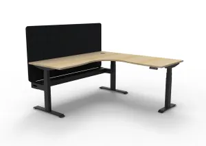 RL Boost+ Height Adjustable Corner Workstation with Black Eco Panel Screen thumbnail 1