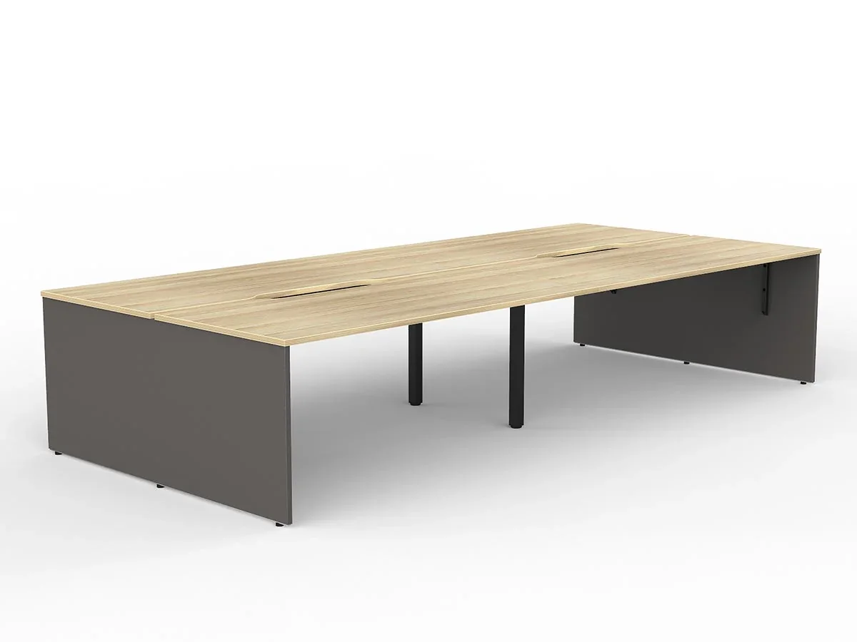 OL AltoSystem Double Sided Shared 4-User Workstation – Oak