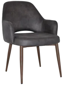 EZ Albury Walnut Colour Metal Leg Upholstered Hospitality XL Armchair thumbnail 1