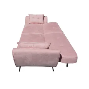 HE Elena Fabric Upholstered Metal Leg 3 Seater Sofa Bed thumbnail 3