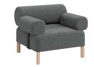 DD Cailloux Fabric Upholstered Single Seater Breakout Sofa with Armrests thumbnail 1