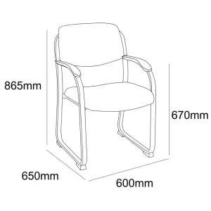 MA Morgan Fabric or Vinyl Upholstered Sled Base Visitor Armchair thumbnail 2