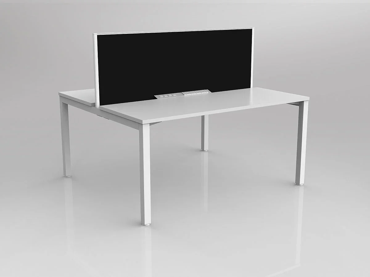 OL Axis 2 User Double Sided Workstation with Screen - Splice Fabric