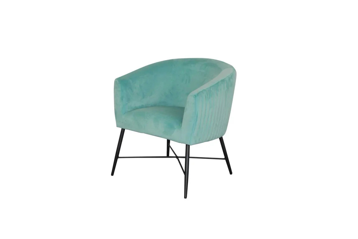 BT Crewe Velvet Upholstered Metal Leg Accent Chair