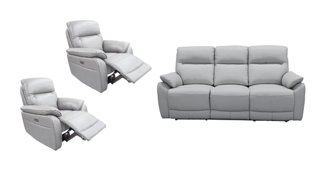 VI Aspect 3 Seater Electric Leather Recliner Lounge
