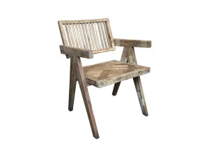 MF Morocco Carver Solid Timber Parquetry Seat Dining Chair thumbnail 1