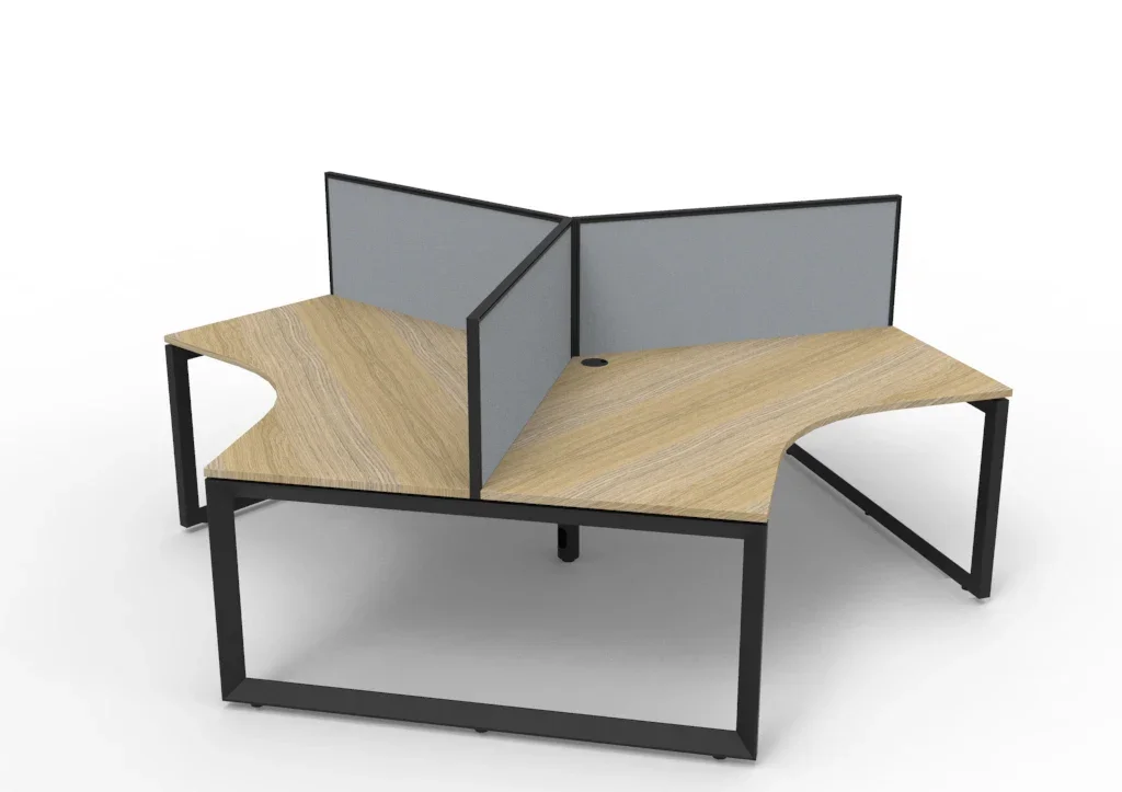 RL Infinity 120 Degree Loop Leg 3 User Workstation with Aluminium Framed Screen