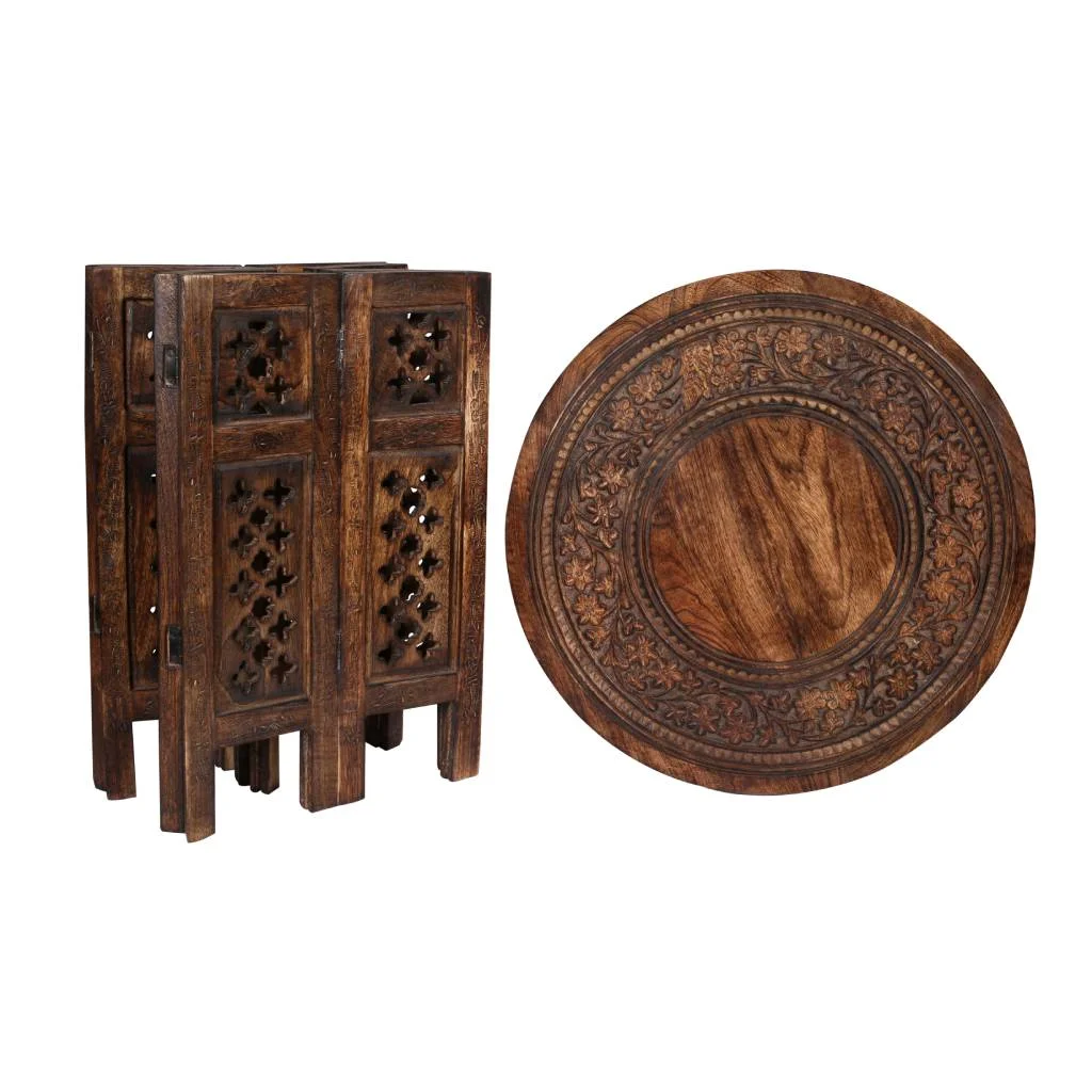 VI Round Solid Timber 8 Octagone Leg Side Table