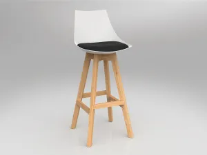 OL Luna Oak Timber Leg White Shell Barstool thumbnail 9