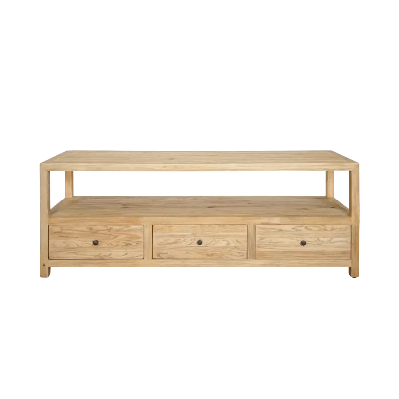 CR Sonoma Solid Timber 3 Drawer 1 Shelf Entertainment Unit