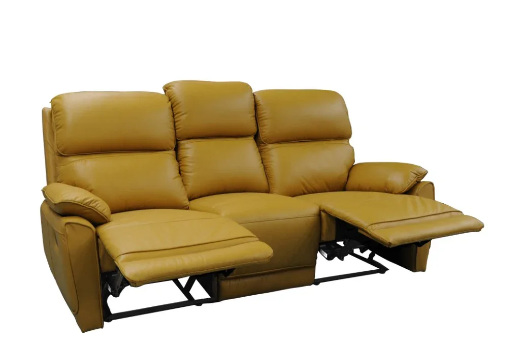VI York Leather Upholstered 3 Seater Recliner Lounge thumbnail 2