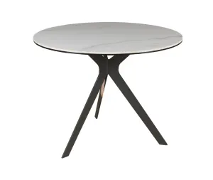 VI Flip Ceramic Top Metal Leg Round Side Table thumbnail 2