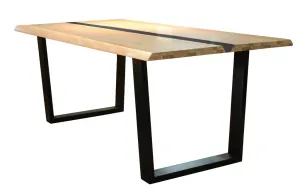 VI Dorian Solid Timber Top with Metal Base Dining Table thumbnail 1