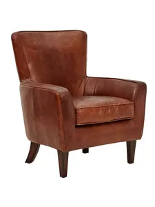 AF Wesley Aged Leather Armchair thumbnail 1