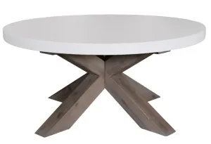 VI Liberty Timber Base Concrete Top Round Coffee Table thumbnail 1