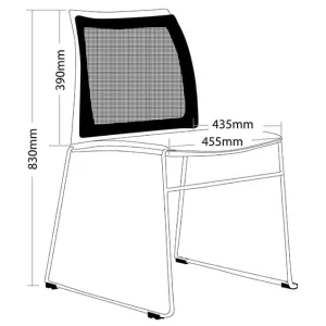 ST Vinn Mesh Back Sled Base Hospitality Stackable Chair thumbnail 9