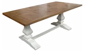 MF Kensington Solid Elm Timber Dining Table thumbnail 1
