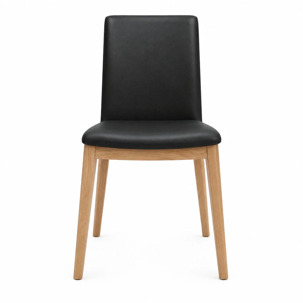 MD Clara Leather Upholstered Timber Leg Dining Chair