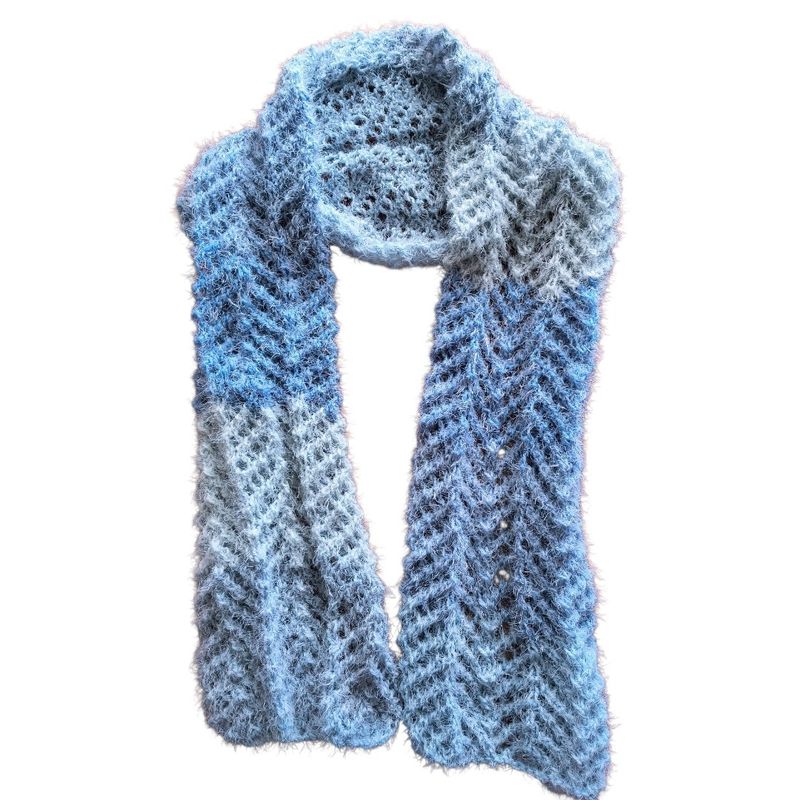 Knitted Scarf Sky Blue Ombre
