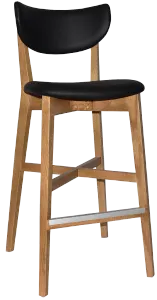 EZ Rialto Solid Timber Framed Black Vinyl Seat and Back Barstool thumbnail 2