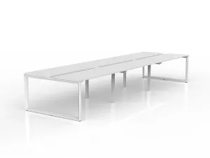OL Anvil 6-User Double Sided Workspace – White Top with White Frame thumbnail 7