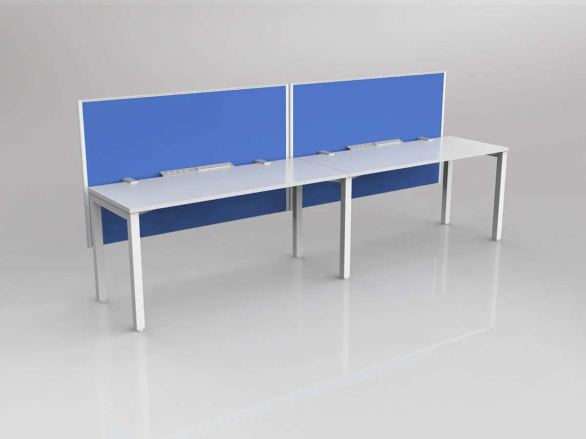 OL Axis 2 User Single Sided Workstation with Hung Screen - Breathe Fabric