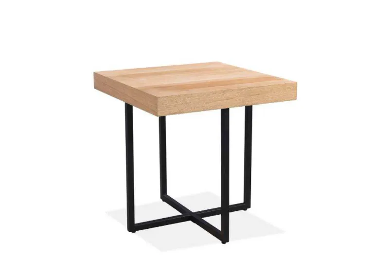 VI Boston Solid Timber Top Metal Legs Lamp Table