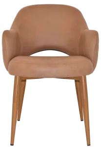 EZ Albury Oak Colour Metal Leg Upholstered Hospitality Dining Armchair thumbnail 17