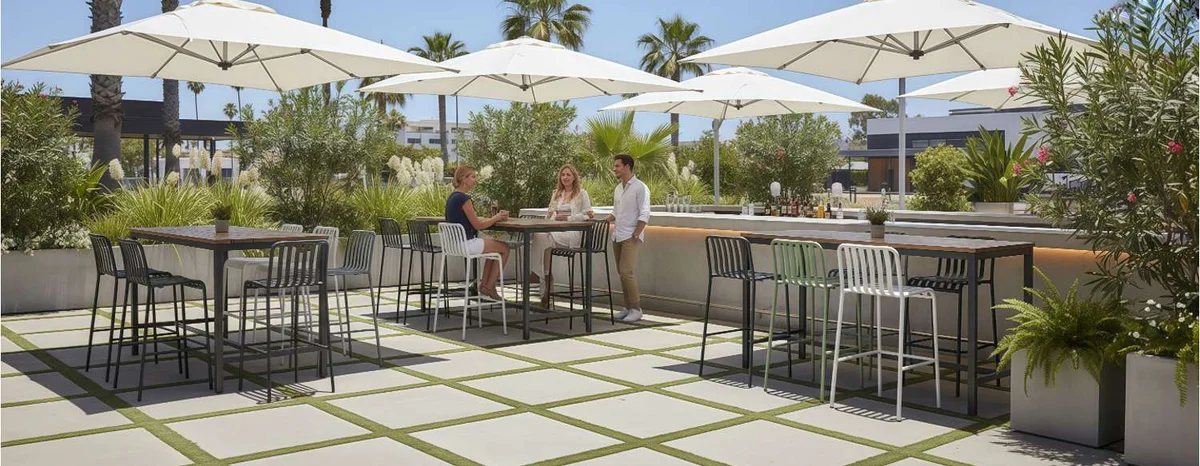 FL Boardeaux Aluminium Stackable Hospitality Outdoor Barstool