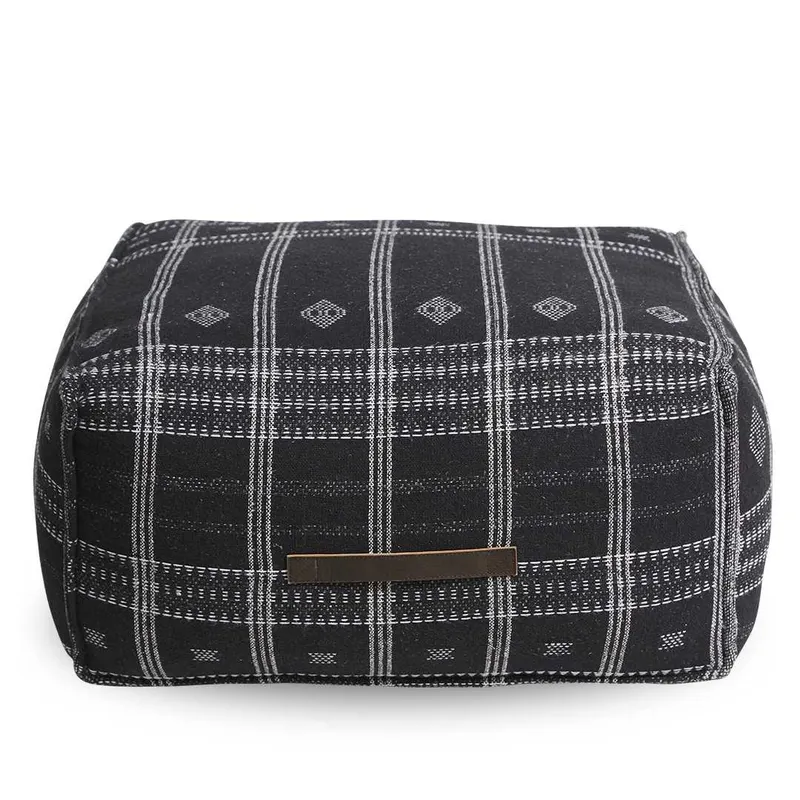 SH Houston Fabric Upholstered Square Ottoman
