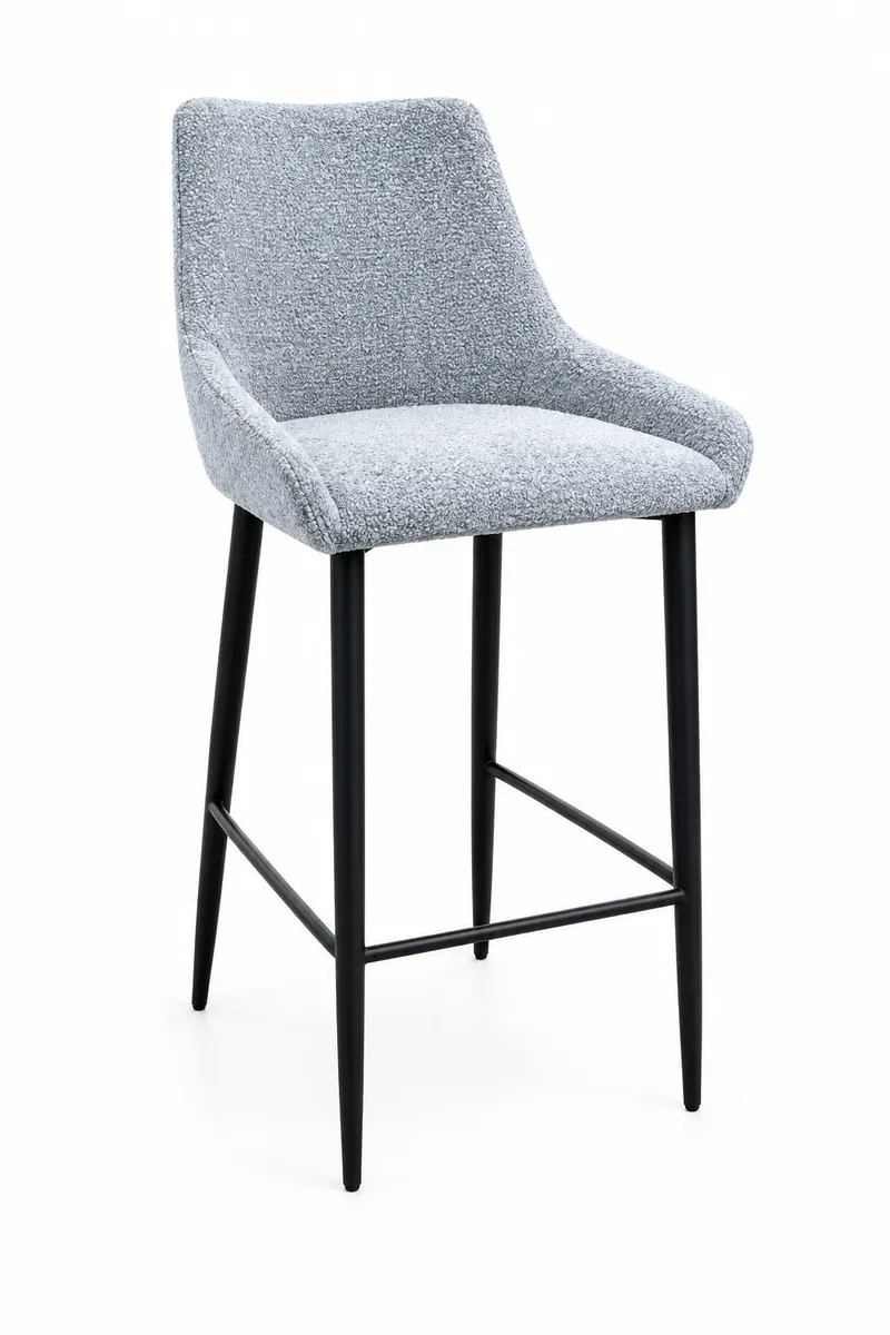 MD Bronte Fabric Upholstered Metal Leg Bar Stool