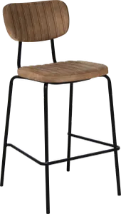 FL Tiramisu Premium Vinyl Upholstered Black Metal Frame Hospitality Barstool thumbnail 3