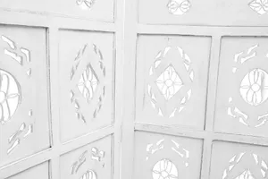 VI Oval Jali Solid Timber 4 Panel Space Dividing Screen thumbnail 3