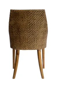 CR Georgia Timber Framed Rattan Back Fabric Seat Dining Chair thumbnail 5