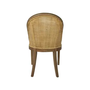 CR Alabama Timber Framed Rattan Back Fabric Seat Dining Chair thumbnail 13