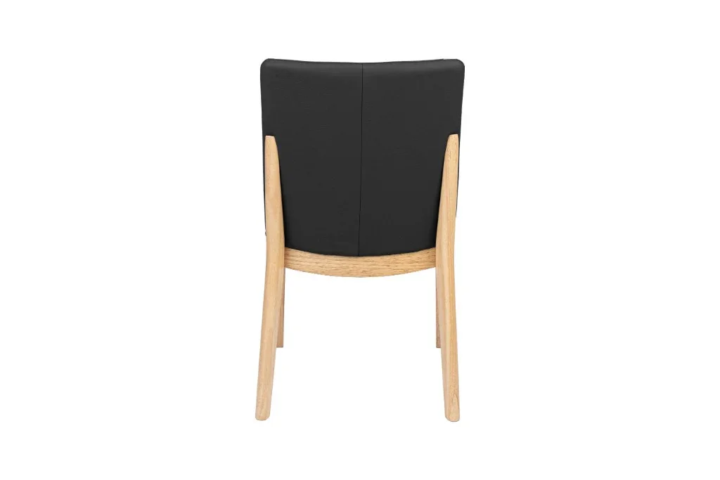 VI Boca Genuine Leather Upholstered Timber Leg Dining Chair