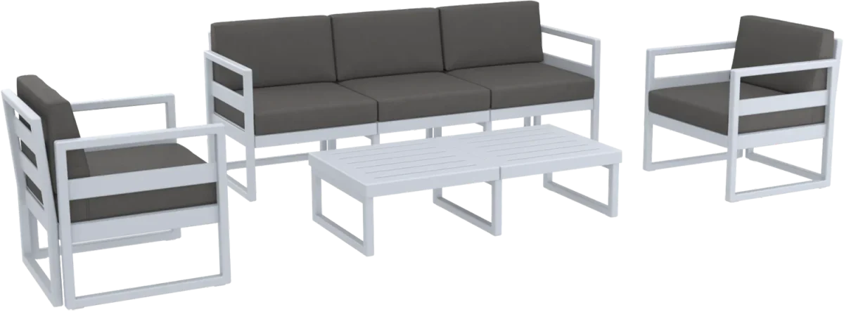 FL Mykonos Aluminium Hospitality Outdoor 5 Seater Lounge Set