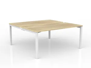 OL Axis 2-User Double Sided Workspace – Oak Top White Frame thumbnail 9